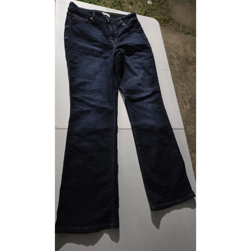 Maurices Everflex Womens 14 Regular Slim Boot High Rise Dark Wash Jeans Stretch